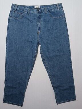 Vintage Arizona Jeans Co Mens Relaxed Tapered Fit 44X30 Medium Blue Wash Denim